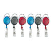 Quick Clip Oval ID Badge Reel, Red, Blue, Smoke, 3 Per Pack, 2 Packs