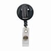 Standard Round ID Badge Reel with Swivel Spring Clip, Black, Pack of 6