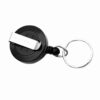 Standard Round ID Badge Reel with Belt Clip & Key Ring, Black, Pack of 6