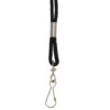 Standard Lanyard, Rope Style, J Hook, Black, 12 Per Pack, 3 Packs