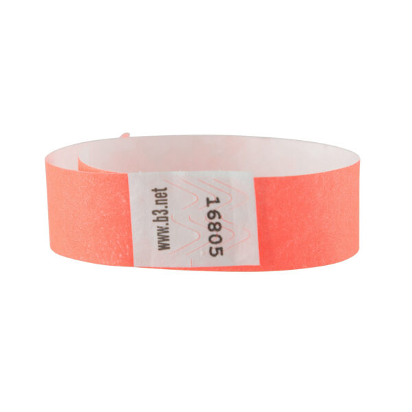 Sequentially Numbered Security Wristbands, 3-4", Orange, Pack of 100