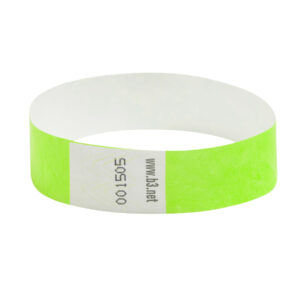 Sequentially Numbered Security Wristbands, 3-4", Green, Pack of 100