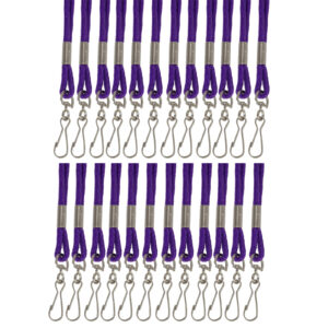 Standard Lanyard Hook Rope Style, Purple, Pack of 24