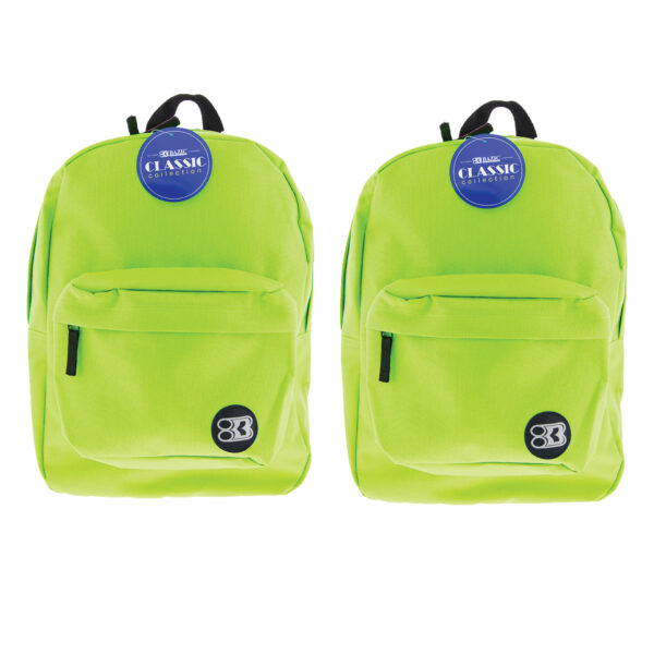 Classic Backpack 17" Lime Green, Pack of 2