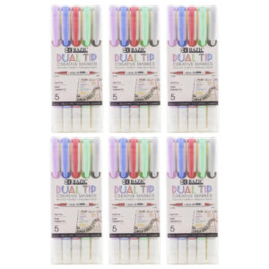 Dual-Tip Creative Markers, 5 Per Pack, 6 Packs