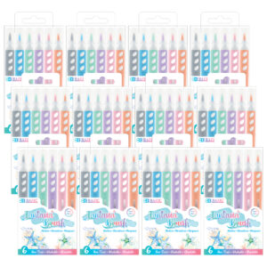 Brush Markers, Pastel Colors, 6 Per Pack, 12 Packs