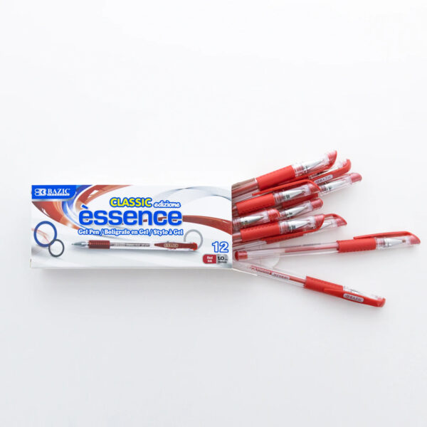 Essence Gel Pen with Cushion Grip, Red, 12 Per Box, 6 Boxes