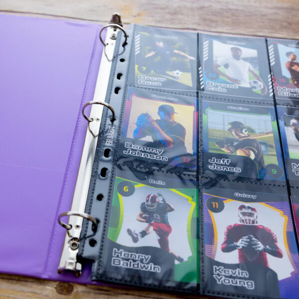 Side Loading 9-Pocket Double Sided Sports Card Holder, Pack of 100