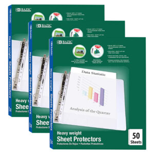 Heavy Weight Top Loading Sheet Protectors, 50 Per Box, 3 Boxes