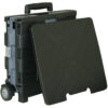 Folding Cart on Wheels w-Lid Cover, 16" x 18" x 15", Black-Gray