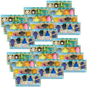 Wildlife Adventures 3D Eraser Sets, 4 Per Set, 24 Sets