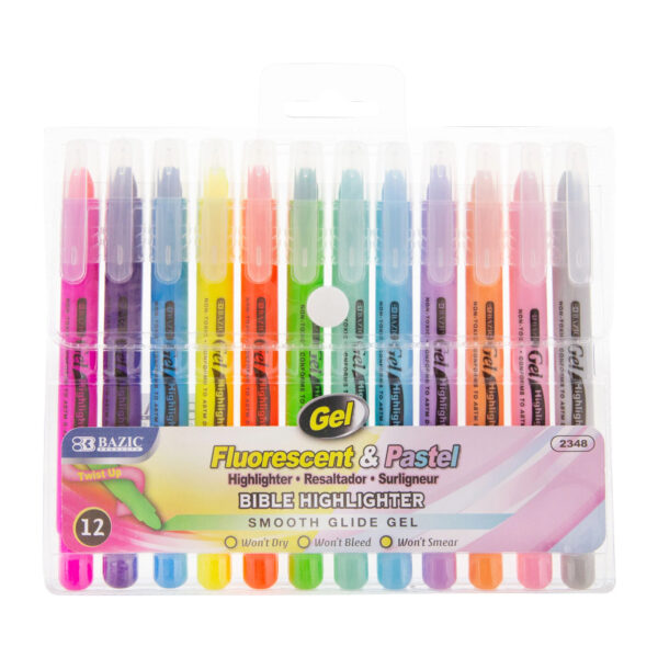 Gel Highlighter, 12 Per Pack, 3 Packs