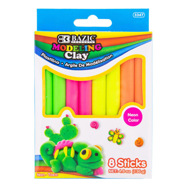 Modeling Clay Sticks, 4 Fluorescent Colors, 4.8 oz (136g) Per Pack, 24 Packs