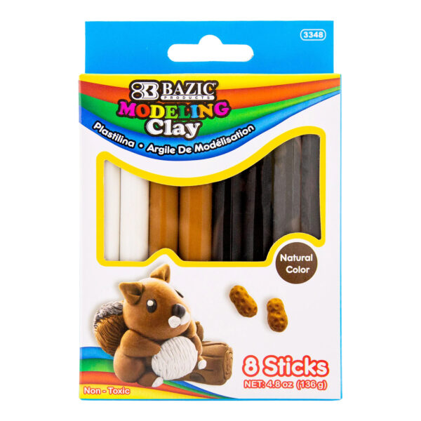 Modeling Clay Sticks, 4 Natural-Earth Colors, 4.8 oz (136g) Per Pack, 24 Packs