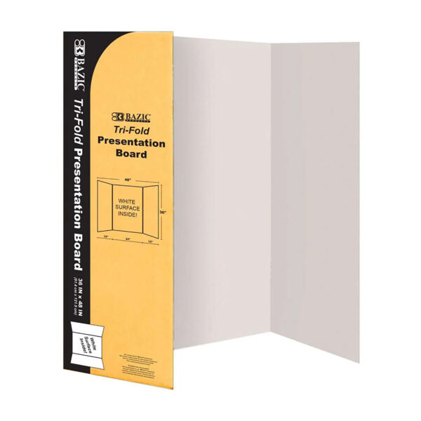 Tri-Fold Corrugated Presentation Board, 36" x 48", White, Pack of 24