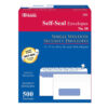 Self-Seal Security Single Window Envelopes, #10, Box of 500