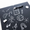 CUBIX Frameless Magnetic Chalkboard, 14" x 14", Chalk Marker & Magnet