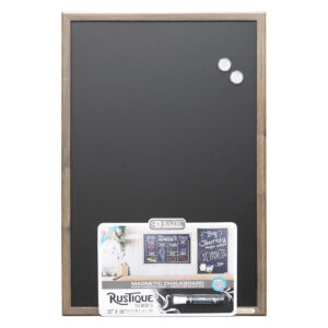 RUSTIQUE Wood Frame Magnetic Chalkboard, 20" x 30", Chalk Marker & Magnets