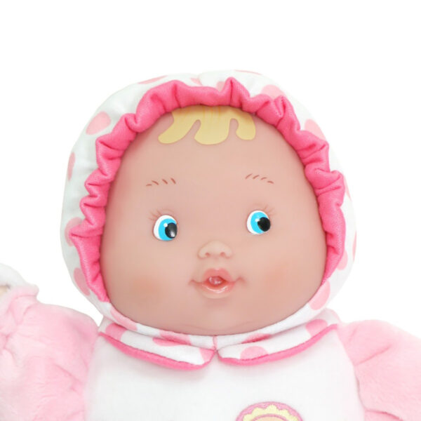 Lil' Hugs Baby's First Soft Doll, Vinyl Face, Pastel Outfits with Rattle, 12" Caucasian