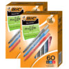 Round Stic Xtra Life Ballpoint Pen, Medium Point (1.0mm), Assorted, 60 Per Box, 2 Boxes