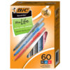 Round Stic Xtra Life Ballpoint Pen, Medium Point (1.0mm), Assorted, 60 Per Box, 2 Boxes