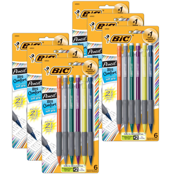 Matic Grip Mechanical Pencils, 0.7mm, 5 Per Pack, 6 Packs