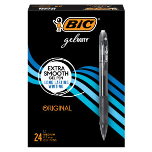 Gelocity Original Retractable Gel Pens, Medium Point (0.7mm), Black, Perfect for Everyday Writing, 24-Count Pack