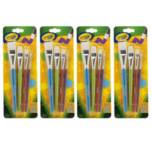 Big Paintbrush Set, Flat, 4 Per Pack, 4 Packs