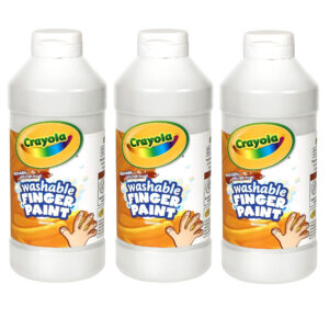 Washable Finger Paint, White, 16 oz. Bottle, Pack of 3