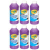 Washable Paint, Violet, 16 oz. Bottles, Pack of 6