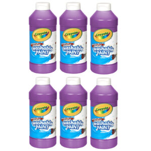 Washable Paint, Violet, 16 oz. Bottles, Pack of 6