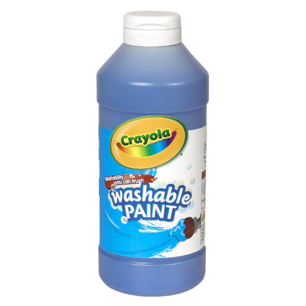 Washable Paint, Blue, 16 oz. Bottles, Pack of 6