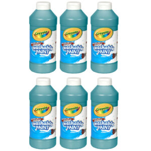 Washable Paint, Turquoise, 16 oz., Pack of 6