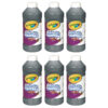 Artista II Washable Liquid Tempera Paint, Black, 16 oz. Bottles, Pack of 6