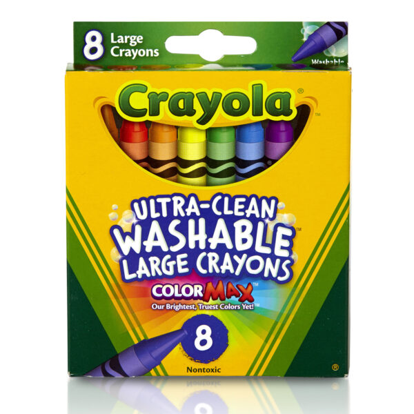 Ultra-Clean Washable Crayons, Large Size, 8 Per Box, 6 Boxes