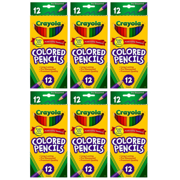 Colored Pencils, 12 Per Box, 6 Boxes