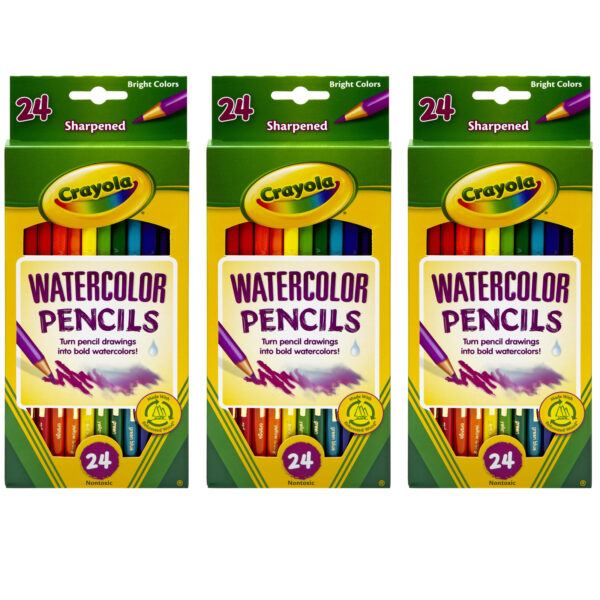 Watercolor Pencils, 24 Per Box, 3 Boxes