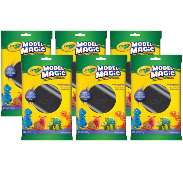 Model Magic Modeling Compound, Black, 4 oz Packs, 6 Packs