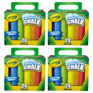 Washable Sidewalk Chalk, 24 Per Box, 4 Boxes