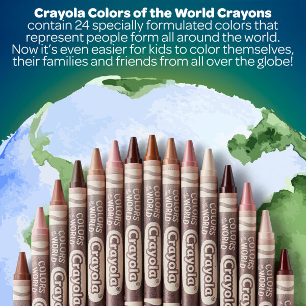 Colors of the World Crayons, 24 Per Pack, 12 Packs