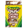 Colors of the World Crayons, 24 Per Pack, 12 Packs