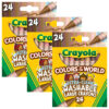 Large Crayons, Colors of the World, 24 Per Box, 3 Boxes