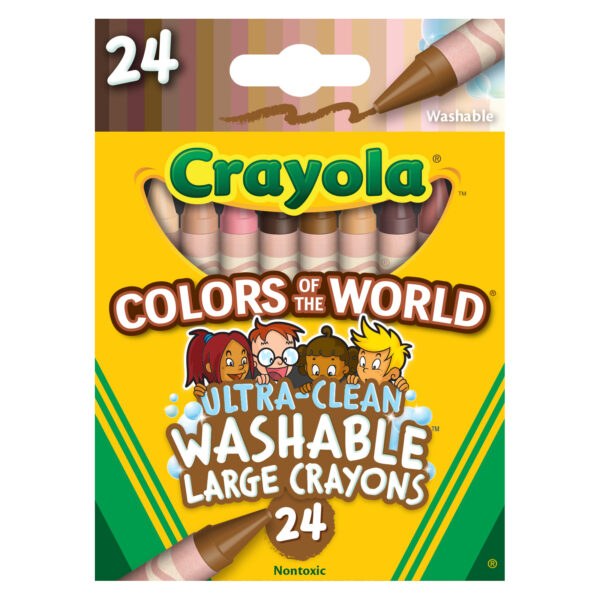 Large Crayons, Colors of the World, 24 Per Box, 3 Boxes