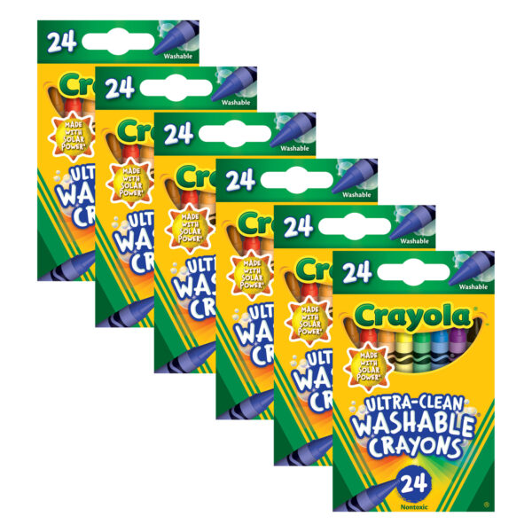 Ultra-Clean Washable Crayons, 24 Per Pack, 6 Packs