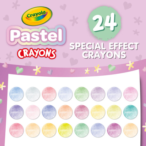 Pastel Crayons, 24 Colors Per Pack, 6 Packs