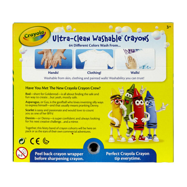 Ultra-Clean Washable Crayons, Regular Size, 64 Per Pack, 2 Packs