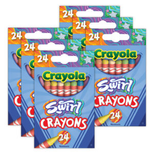 SWIRL Crayons, 24 Per Pack, 6 Packs