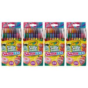 Silly Scents Smash Ups Mini Twistables Scented Crayons, 24 Per Pack, 4 Packs