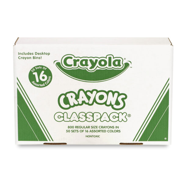 Crayon Classpack, Reg Size, 16 Colors, Pack of 800