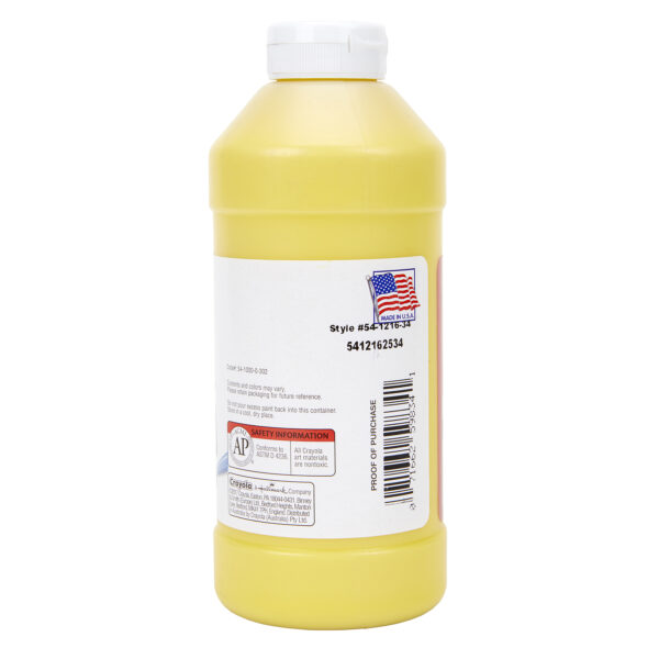 Premier Tempera Paint, 16 oz, Yellow, Pack of 3